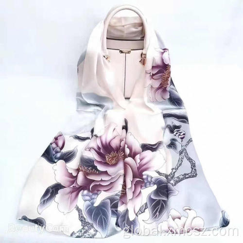 Mulberry Silk Scarf Floral Satin Silk Popular Scarves Women Factory